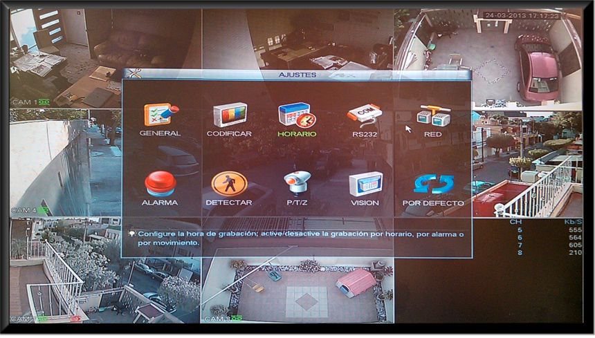menu dvr